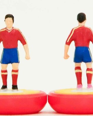Spagna home WORLD CUP 2014 - Squadra + 2 riserve e un portierino (stesso kit del portiere su asta) in SCATOLA Soccer3D