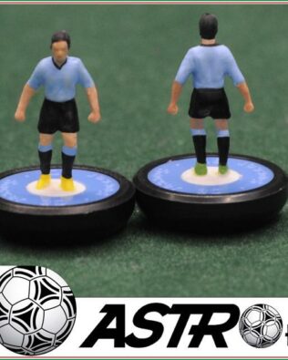 Uruguay home WORLD CUP 2018 - Squadra + 2 riserve e 1 portierino (stesso kit del portiere su asta) in SCATOLA VERDE REPLICA SUBBUTEO anni 70