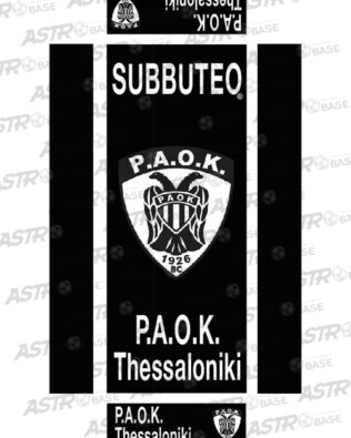Paok LOGO 2 - Con vassoio 10 omini asta corta (per portieri Subbuteo)