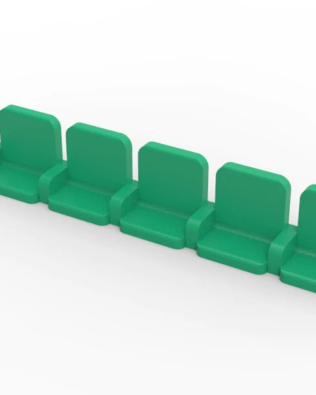 5 file da 12 seggiolini VIP (con schienale e bracciolo) per Tribuna SUBBUTEO o Zeugo - Verde