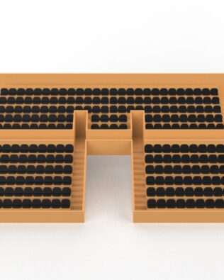254 seggiolini arrotondati per tribuna Vintage SUBBUTEO a due piani (versione con tunnel) - Nero