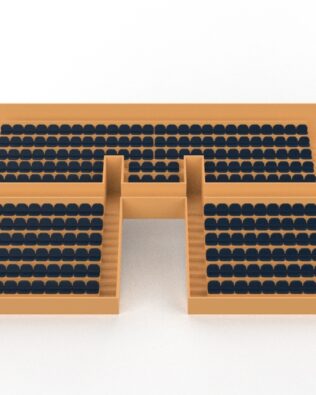 254 seggiolini arrotondati per tribuna Vintage SUBBUTEO a due piani (versione con tunnel) - Blu scuro