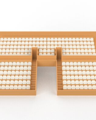 254 seggiolini arrotondati per tribuna Vintage SUBBUTEO a due piani (versione con tunnel) - Bianco