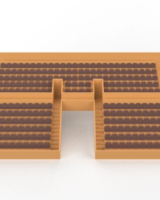 254 seggiolini arrotondati per tribuna Vintage SUBBUTEO a due piani (versione con tunnel) - Marrone