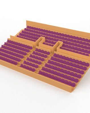 284 seggiolini arrotondati per Grandstand vintage Subbuteo a due piani (Ref C141 / C142) - Amaranto