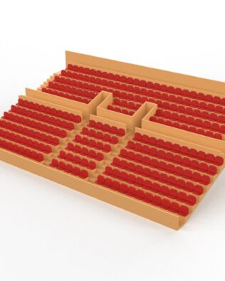 284 seggiolini arrotondati per Grandstand vintage Subbuteo a due piani (Ref C141 / C142) - Rosso