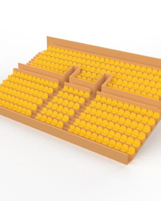 284 seggiolini arrotondati per Grandstand vintage Subbuteo a due piani (Ref C141 / C142) - Giallo