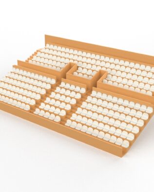 284 seggiolini arrotondati per Grandstand vintage Subbuteo a due piani (Ref C141 / C142) - Bianco