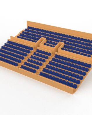 284 seggiolini arrotondati per Grandstand vintage Subbuteo a due piani (Ref C141 / C142) - Blu