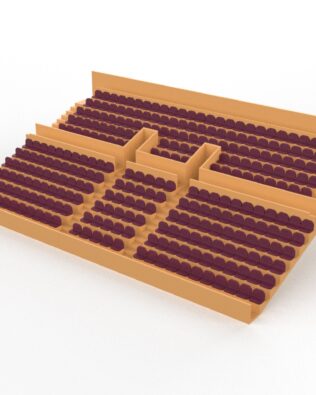 284 seggiolini arrotondati per Grandstand vintage Subbuteo a due piani (Ref C141 / C142) - Granata