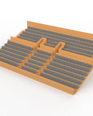 284 seggiolini arrotondati per Grandstand vintage Subbuteo a due piani (Ref C141 / C142) - grigio