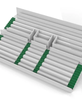 6 SCALINATE PER TRIBUNE SUBBUTEO (RIF. 61216 E 61217) - Verde