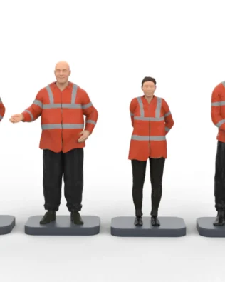 Stewards da stadio in miniatura – dipinti a mano (set di 4) - Arancio