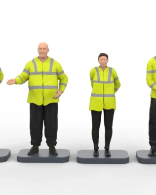 Stewards da stadio in miniatura – dipinti a mano (set di 4) - Giallo