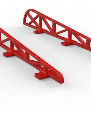 Componenti per la costruzione del tetto - Set di 2 (per Tribuna P77) - Rosso