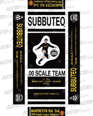 Manchester Utd. 2 1993 Premier League Champions - Con vassoio 10 omini asta corta (per portieri Subbuteo)