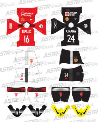 Manchester United 2023 / 2024 Champions League kit - Per omini 2K4