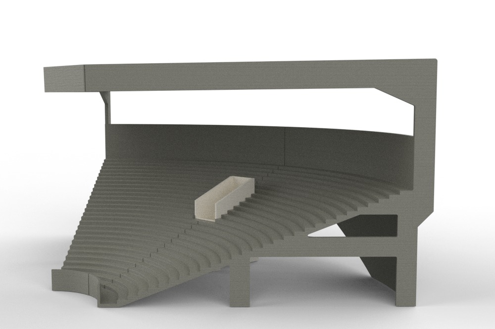 Tribuna angolare Grand One Tier con tetto, edizione Rif. 12