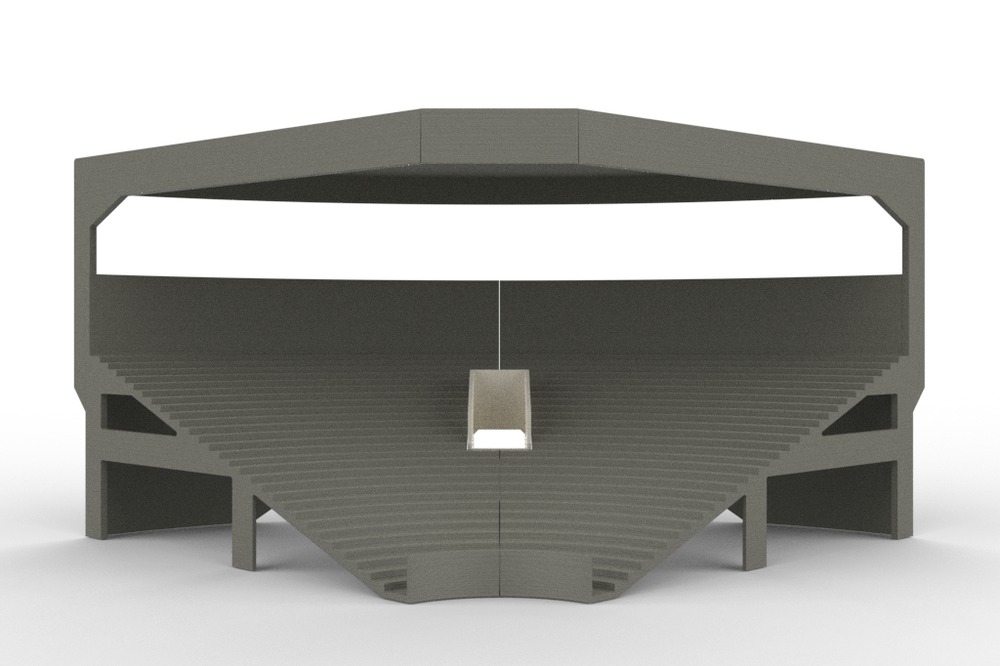 Tribuna angolare Grand One Tier con tetto, edizione Rif. 12