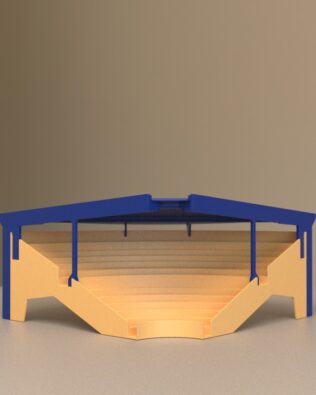 Tetto dritto per tribuna angolare Subbuteo C143 e 61218 - Grigio