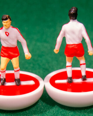 Polonia World Cup 1974 - Squadra in scatola REPLICA COLORATA SUBBUTEO (sul coperchio nome e omino della squadra contenuta)