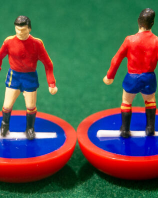 Spagna World Cup 1986 - Squadra in scatola REPLICA COLORATA SUBBUTEO (sul coperchio nome e omino della squadra contenuta)