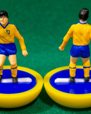 Svezia World Cup 1990 - Squadra in scatola REPLICA COLORATA SUBBUTEO (sul coperchio nome e omino della squadra contenuta)